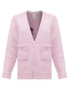 Matchesfashion.com Joostricot - Smiley Embroidered Wool Blend Cardigan - Womens - Light Pink