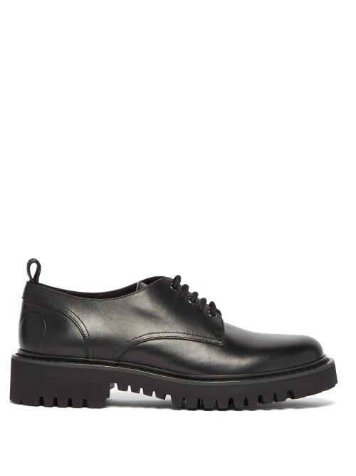 Matchesfashion.com Valentino - Vlogo Leather Derby Shoes - Womens - Black