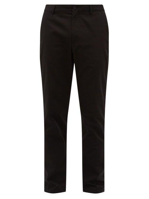 Matchesfashion.com Burberry - Cotton Gabardine Chino Trousers - Mens - Black