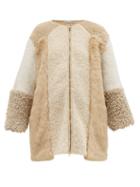 Matchesfashion.com Stella Mccartney - Panelled Faux Fur And Faux Shearling Coat - Womens - Beige Multi
