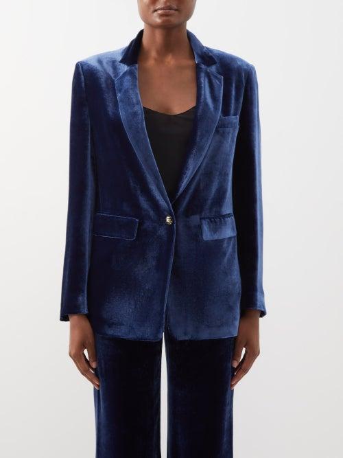 Etro - Lucky Velvet Blazer - Womens - Navy