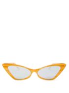Matchesfashion.com Gucci - Mirrored Cat-eye Acetate And Metal Sunglasses - Womens - Yellow Multi
