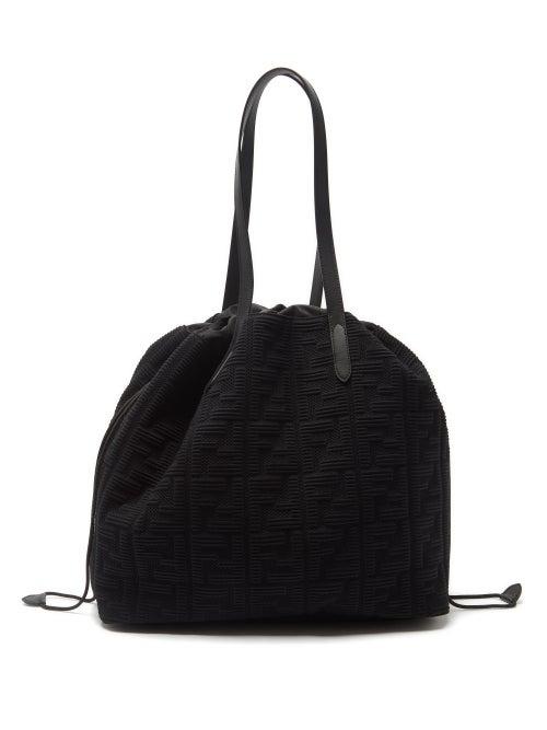 Fendi - Logo-jacquard Drawstring Nylon Tote Bag - Mens - Black