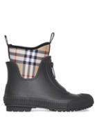 Matchesfashion.com Burberry - Flinton Vintage-check Neoprene & Rubber Rain Boots - Womens - Black Multi