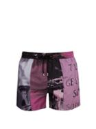 Matchesfashion.com Paul Smith - Beach Scene Print Swim Shorts - Mens - Pink