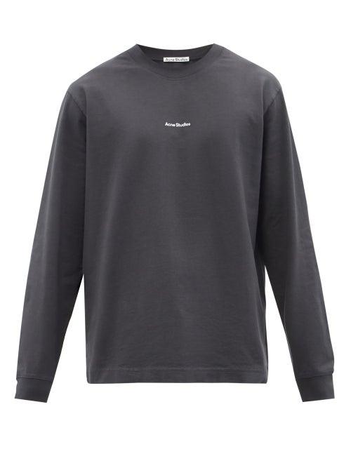 Acne Studios - Extorr Logo-print Cotton Long-sleeved T-shirt - Mens - Black