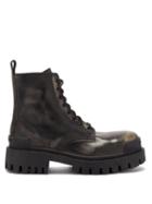 Balenciaga - Strike Leather Combat Boots - Womens - Black