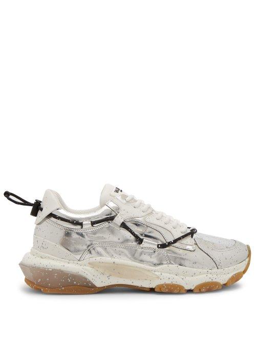 Matchesfashion.com Valentino - Bounce Metallic Trainers - Mens - Silver