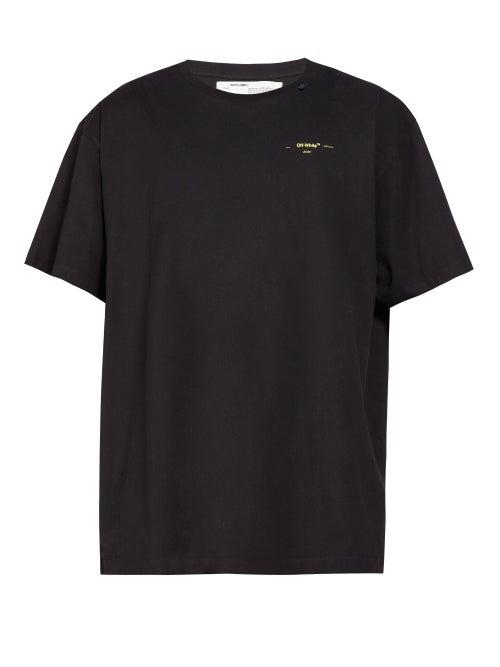 Matchesfashion.com Off-white - Diagonal Arrows Oversized Jersey T Shirt - Mens - Black Yellow