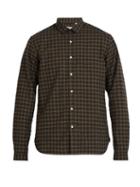 Matchesfashion.com Oliver Spencer - Clerkenwell Checked Cotton Blend Shirt - Mens - Brown Multi