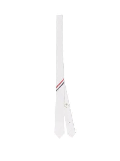 Matchesfashion.com Thom Browne - Jacquard-stripe Piqu Tie - Mens - White