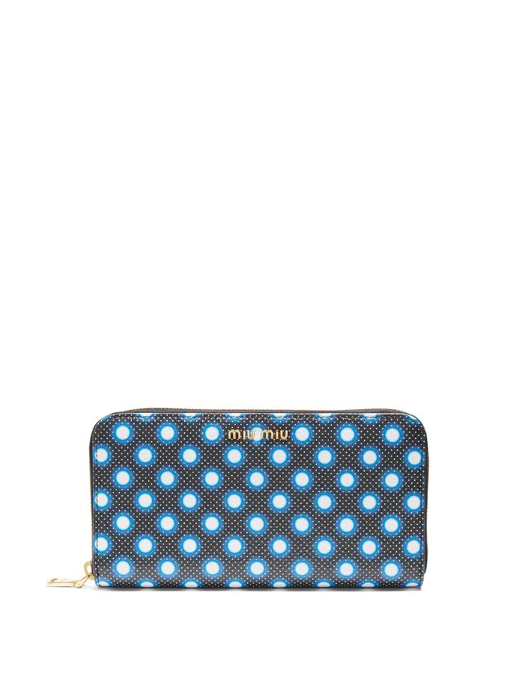 Miu Miu Polka-dot Leather Continental Wallet