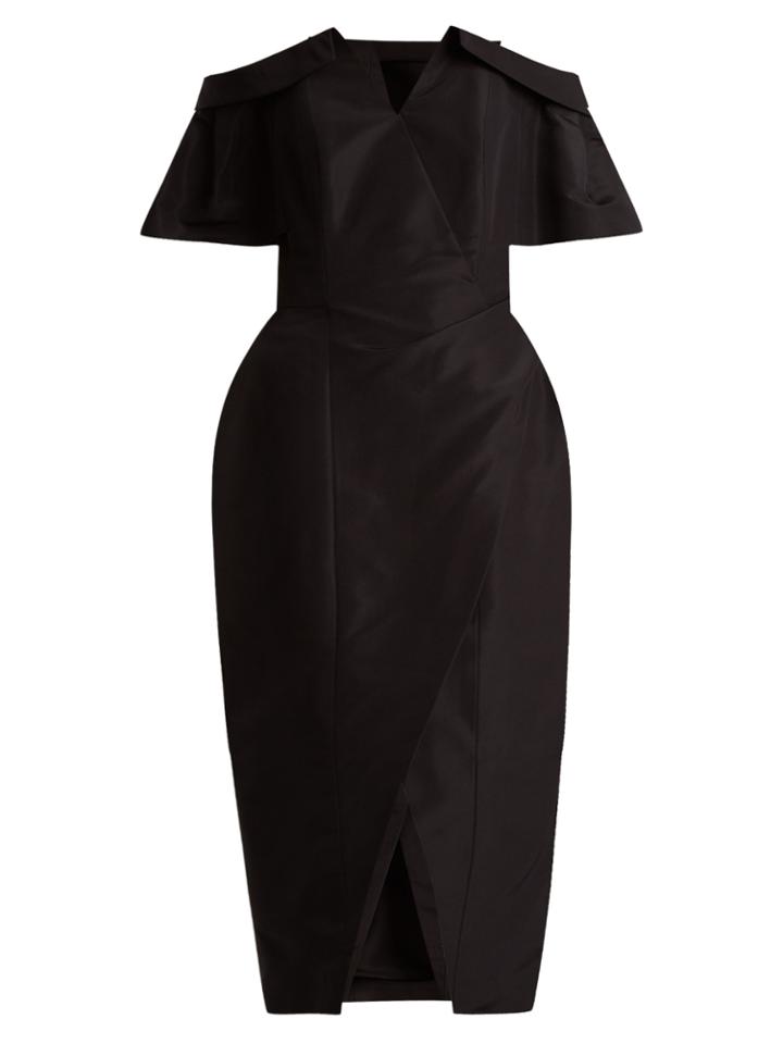 Carolina Herrera Off-shoulder Silk-faille Dress