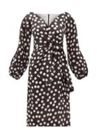 Matchesfashion.com Carolina Herrera - Sweetheart-neckline Polka-dot Silk Dress - Womens - Black White