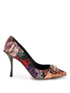 Dolce & Gabbana Crystal-embellished Floral Brocade Pumps