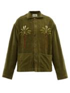 Story Mfg. - Short On Time Embroidered Cotton-corduroy Jacket - Womens - Khaki