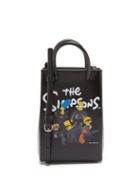Balenciaga - X The Simpsons Leather Cross-body Bag - Womens - Black