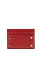 Matchesfashion.com Valentino - Rockstud Leather Cardholder - Mens - Red
