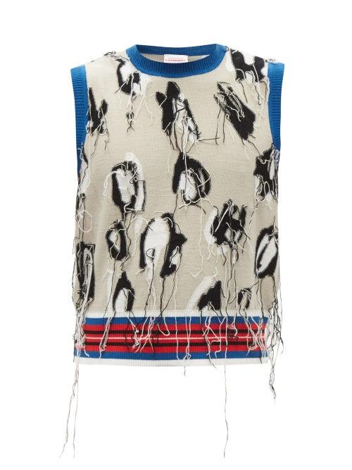 Charles Jeffrey Loverboy - Guddle Animal-intarsia Wool Tank Top - Mens - Beige
