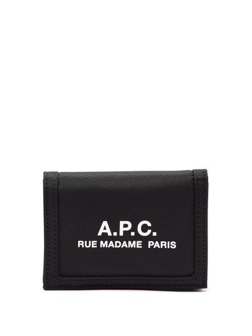 Matchesfashion.com A.p.c. - Logo Print Billfold Wallet - Mens - Black