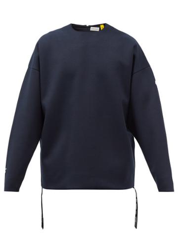 4 Moncler Hyke - Logo-print Jersey Sweatshirt - Mens - Navy