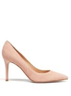 Matchesfashion.com Gianvito Rossi - Gianvito 85 Point Toe Suede Pumps - Womens - Nude