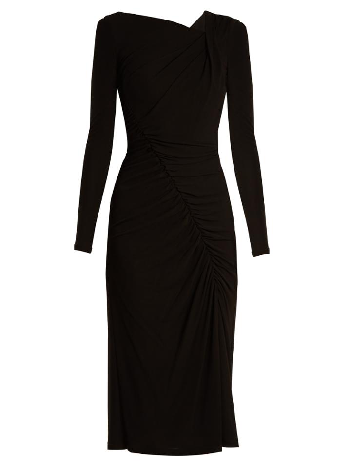 Altuzarra Anjela Asymmetric Ruched Jersey Midi Dress