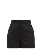 Matchesfashion.com Saint Laurent - High-rise Wool-twill Shorts - Womens - Black