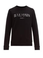 Matchesfashion.com Balmain - 3d Logo Cotton Sweatshirt - Mens - Black Silver