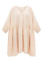 Matchesfashion.com Anaak - Pia Pintucked Checked Cotton Shirt Dress - Womens - Light Pink