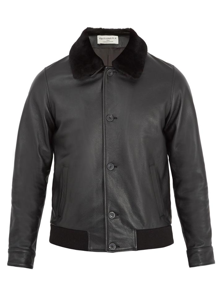 Éditions M.r Shearling-collar Leather Jacket