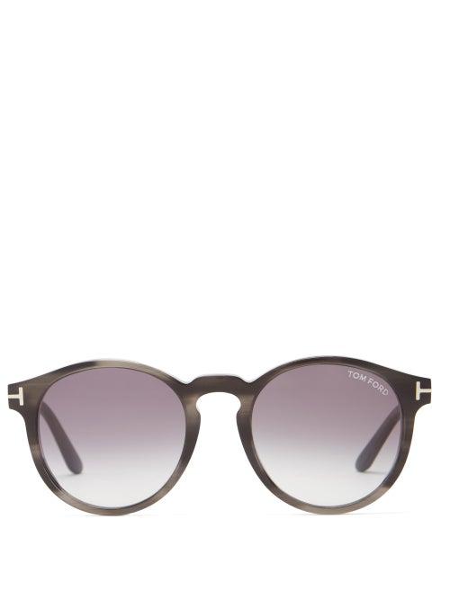 Matchesfashion.com Tom Ford Eyewear - Ian Round Tortoiseshell-acetate Sunglasses - Mens - Grey