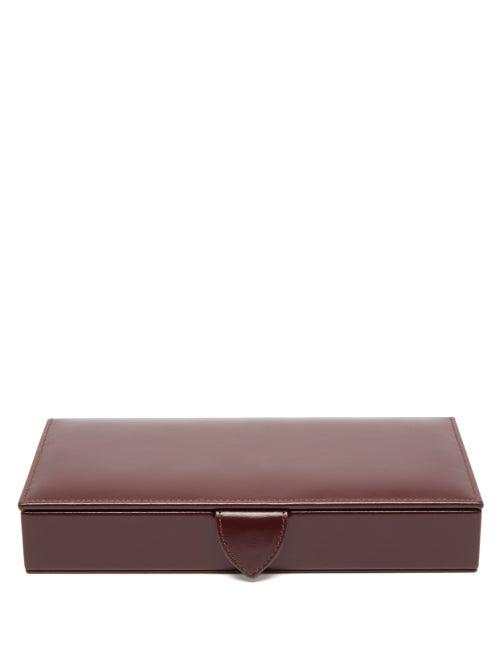Matchesfashion.com Smythson - Leather Cufflink Box - Mens - Burgundy