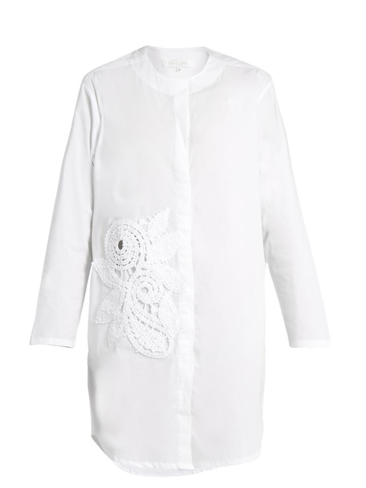 Lila Eugénie 1751 Floral-appliqu Cotton-blend Shirt