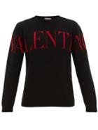 Matchesfashion.com Valentino - Logo Intarsia Cashmere Sweater - Mens - Black