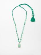 Jade Jagger - Skull Chrysoprase & 18kt Gold Necklace - Womens - Green Multi