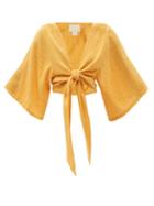 Ladies Beachwear Anaak - Anekka Cotton-gauze Cropped Top - Womens - Orange