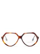 Matchesfashion.com Victoria Beckham - Oversized Round Tortoiseshell-acetate Glasses - Womens - Brown Multi