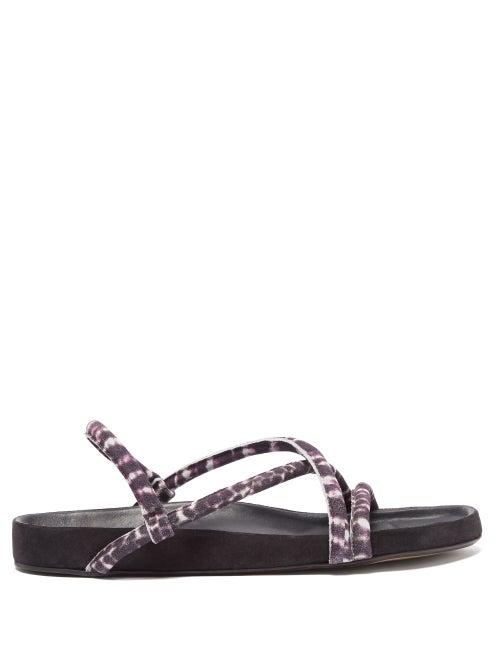 Matchesfashion.com Isabel Marant - Erkah Tie-dyed Suede Sandals - Mens - Dark Grey