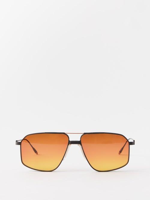 Jacques Marie Mage - Jagger D-frame Metal Sunglasses - Mens - Orange Multi