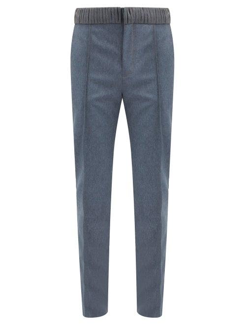 Matchesfashion.com Y/project - Multi-loop Waist Flannel Slim-leg Trousers - Mens - Grey
