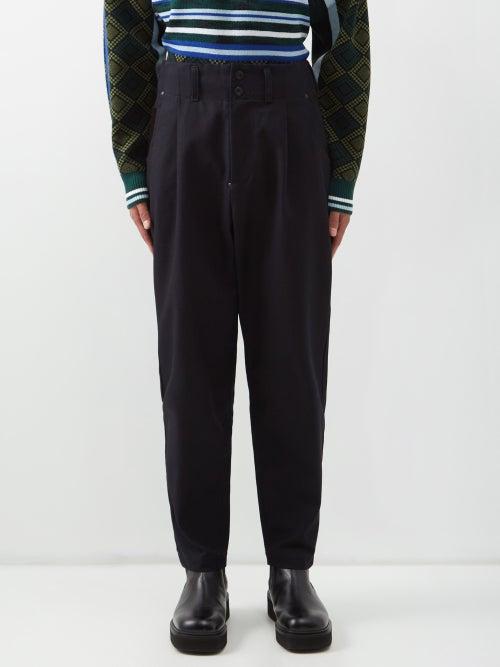 Nicholas Daley - Corduroy-panelled Denim Trousers - Mens - Dark Indigo