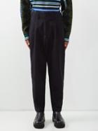 Nicholas Daley - Corduroy-panelled Denim Trousers - Mens - Dark Indigo