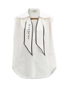 Matchesfashion.com Givenchy - Logo-lavallire Crepe De Chine Sleeveless Blouse - Womens - White