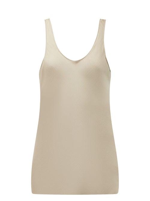 Matchesfashion.com Gabriela Hearst - Kori Scoop-neck Twill Camisole - Womens - Camel