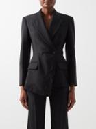 Alexander Mcqueen - Lace-trim Single-breasted Wool Jacket - Womens - Black