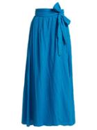 Matchesfashion.com Mara Hoffman - Katrine Organic Cotton Wrap Skirt - Womens - Blue