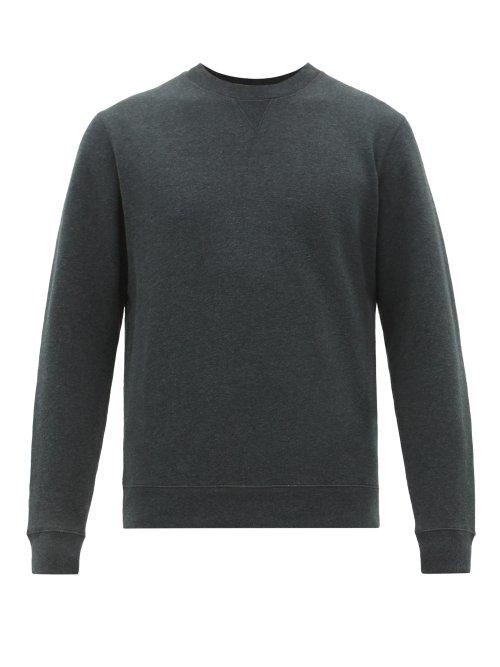 Matchesfashion.com Sunspel - Crew Neck Loop Back Cotton Sweatshirt - Mens - Grey
