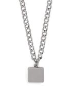 Matchesfashion.com Bottega Veneta - Square Pendant Necklace - Mens - Silver