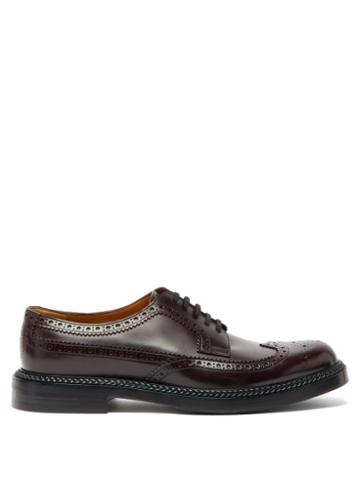 Gucci - Henry Leather Derby Shoes - Mens - Dark Brown